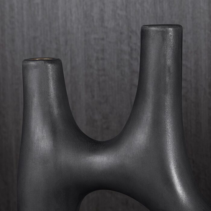 focus detalii Suport de lumanari negru din ceramica Nyx Noir 35x12x46 cm brand ourplace