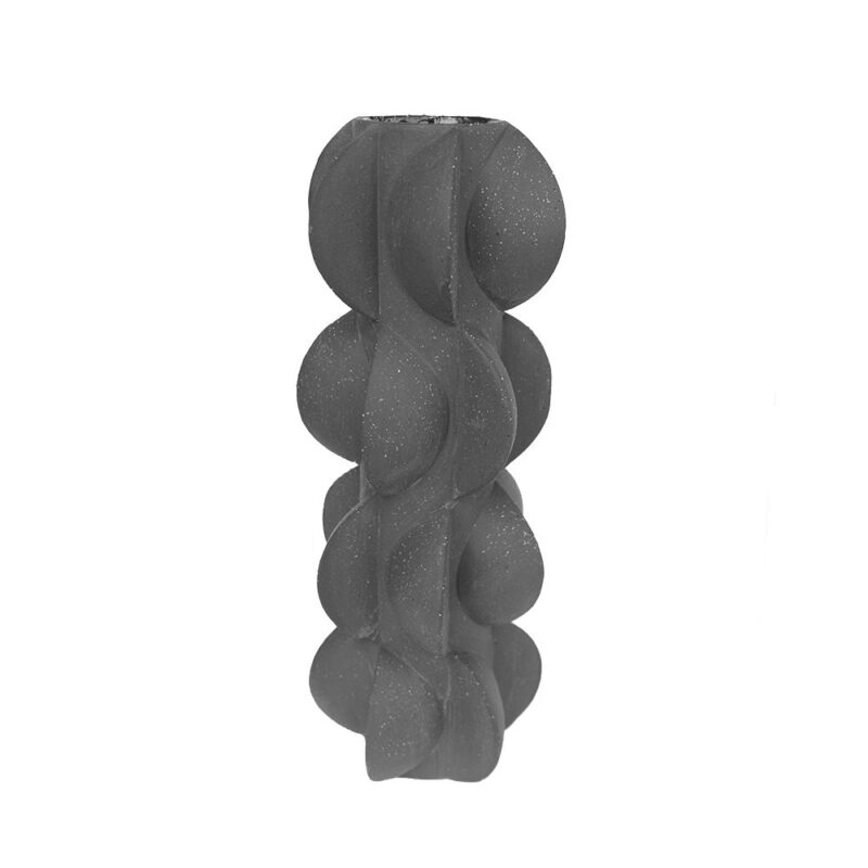 Vaza neagra realizată din lut cu textură rugoasă și finisaj mat de dimensiuni 14x14x37.5 cm Midnight Matte brand ourplace