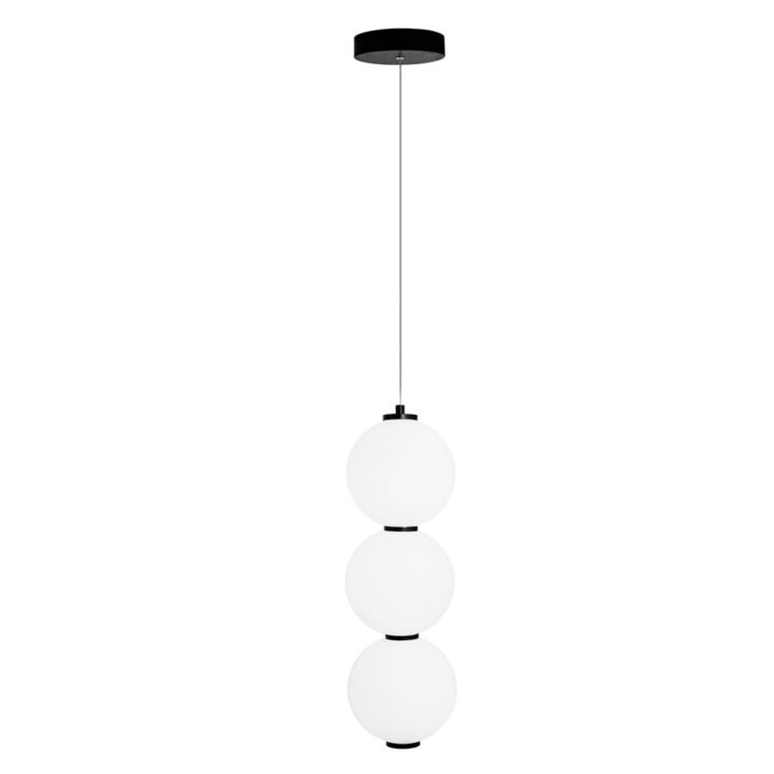 Lampă Suspendată Maxlight TAMA, 1 x 23W LED, 1840 LM, CRI 80+, 3000K, H: 180 cm, Ø: 16 cm, Culoare Negru