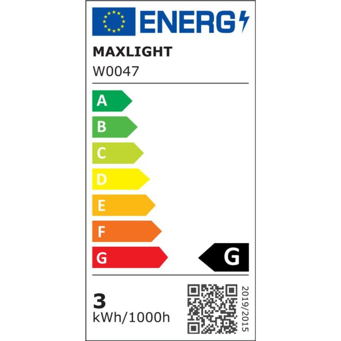 W0047_Aplică de perete Maxlight RIDER 1 x 3W LED  190LM 3000K, L: 5 cm, l: 49,5 cm, H: 10 cm, Culoare Alb_Metal