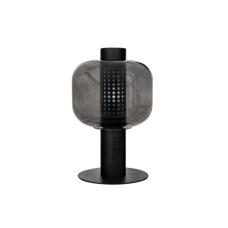 Lampă de masă Zola din metal si sticlă, D260xH400 mm, culoare neagră, LED 3000k