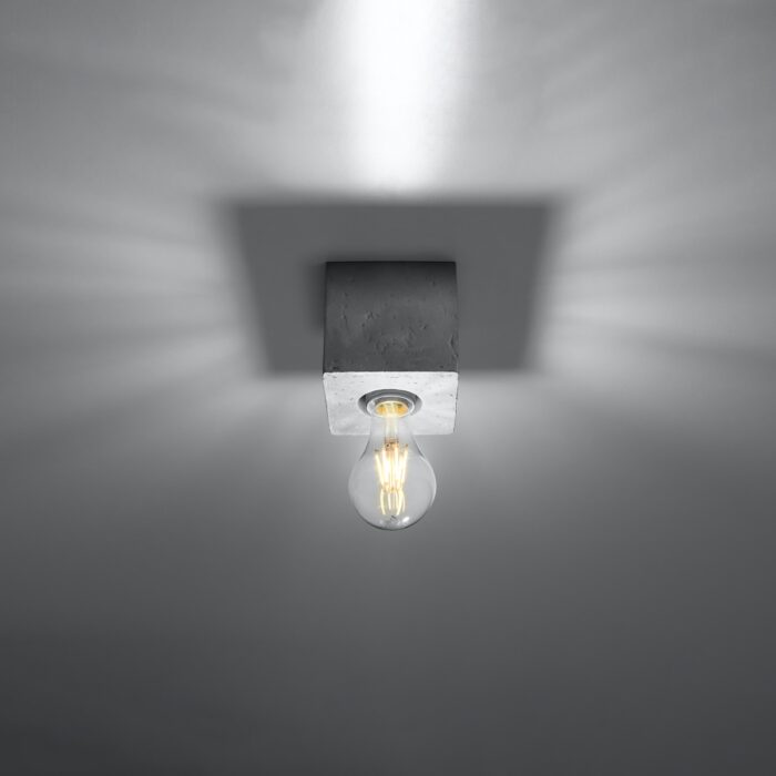 Plafonieră Sollux, colecția Ariz, E27 1x60W,1x15W LED, 10/10/10 cm, culoare :gri_SL.0681