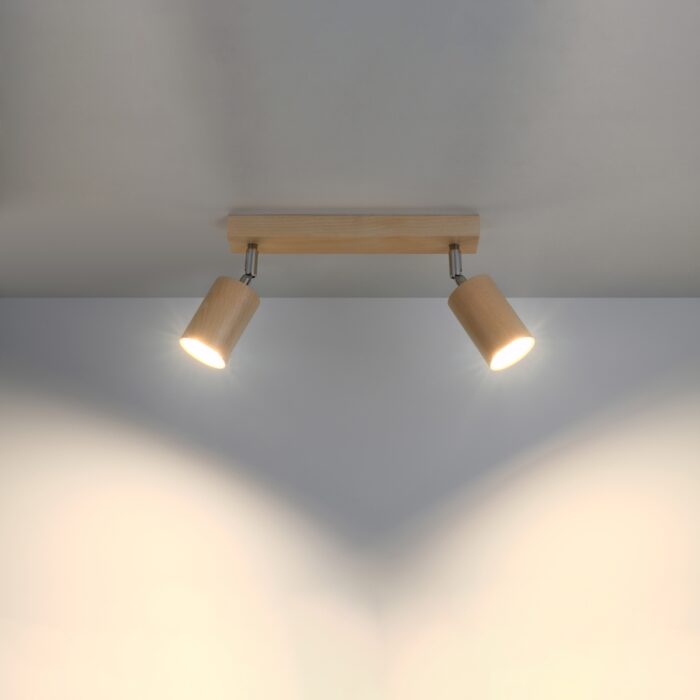 Plafonieră Sollux, colecția Berg, GU10 2x40W,2x12W LED, 30/5/20 cm, culoare :lemn, natural_SL.0702