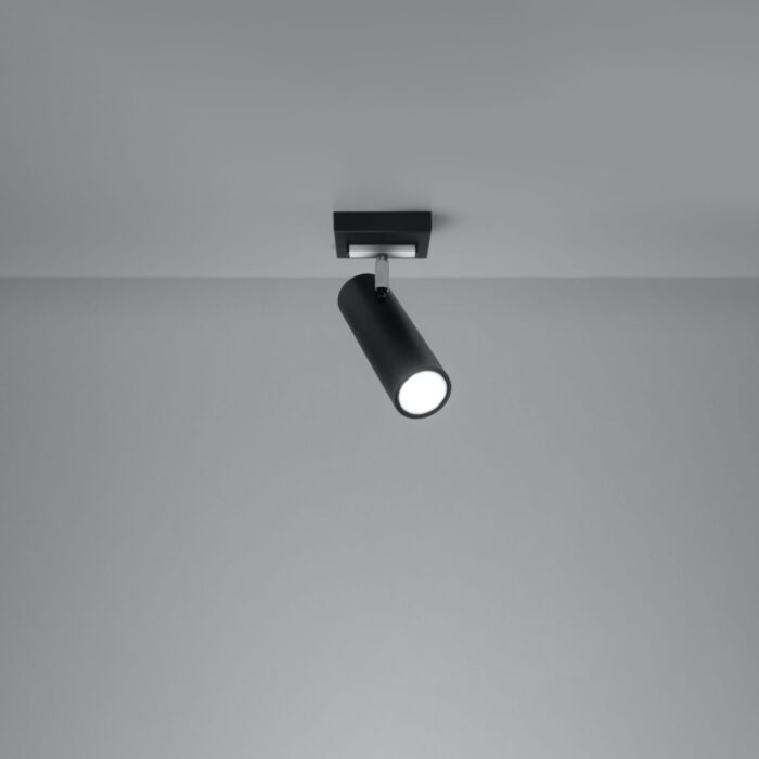 Plafonieră Sollux, colecția Direzione, GU10 1x40W,1x12W LED, 8/8/20 cm, culoare :negru_SL.0499