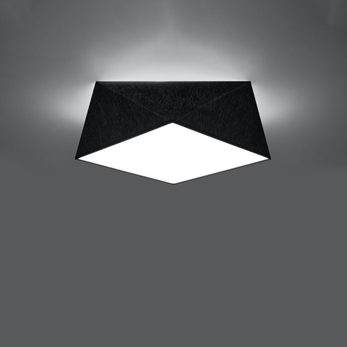 Plafonieră Sollux, colecția Hexa, E27 2x60W,2x15W LED, 35/35/15 cm, culoare :negru_SL.0690