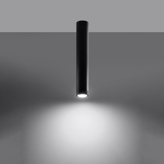 Plafonieră Sollux, colecția Lagos, GU10 1x40W,1x12W LED, 6/6/40 cm, culoare :negru_SL.1002