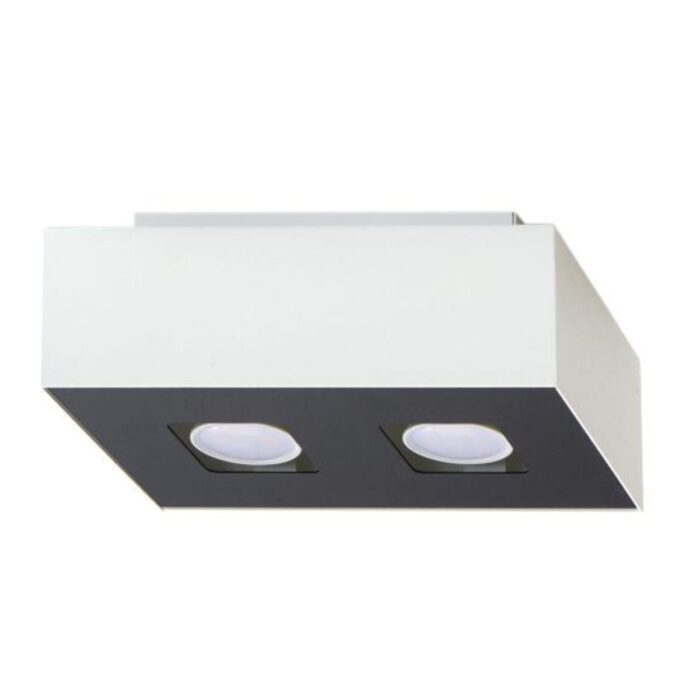 Plafonieră Sollux, colecția Mono, GU10 2x40W,2x12W LED, 24/14/11 cm, culoare :alb, negru_SL.0067