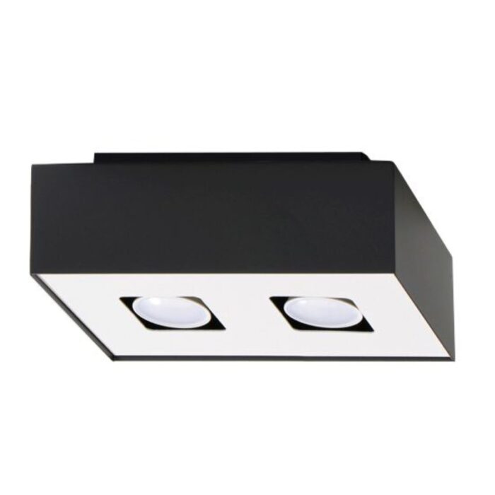 Plafonieră Sollux, colecția Mono, GU10 2x40W,2x12W LED, 24/14/11 cm, culoare :alb, negru_SL.0071