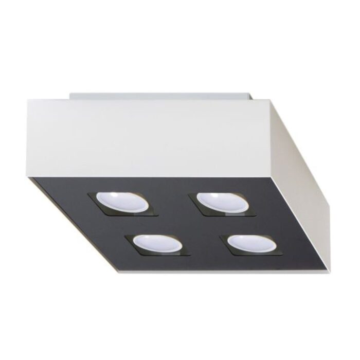 Plafonieră Sollux, colecția Mono, GU10 4x40W,4x12W LED, 24/24/11 cm, culoare :alb, negru_SL.0069