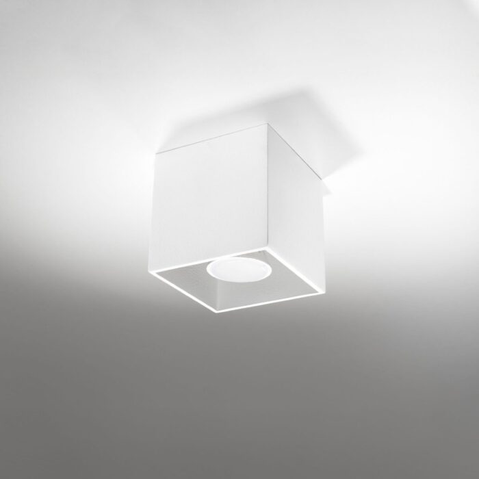 Plafonieră Sollux, colecția Quad, GU10 1x40W,1x12W LED, 10/10/10 cm, culoare :alb_SL.0027