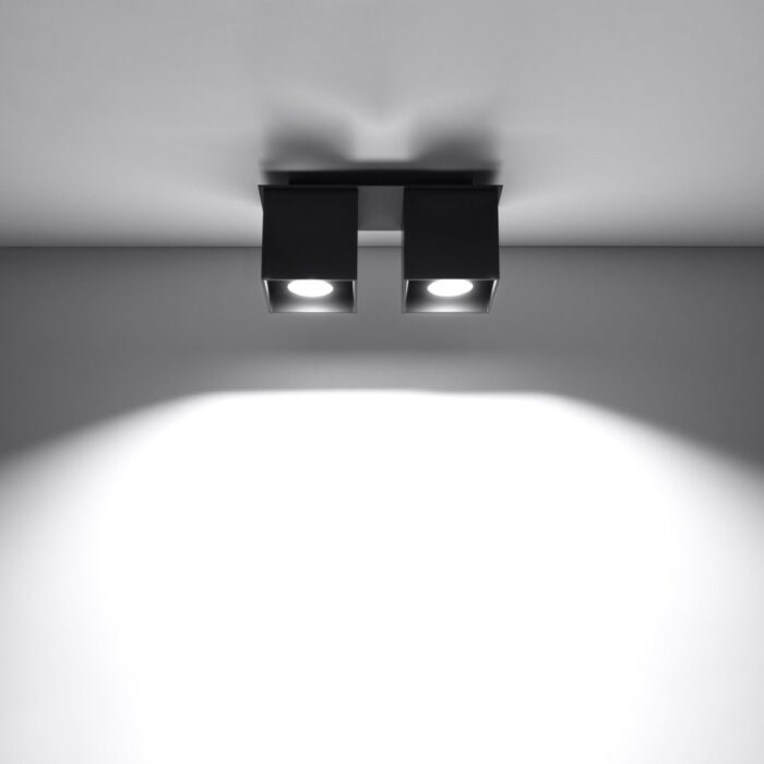 Plafonieră Sollux, colecția Quad, GU10 2x40W,2x12W LED, 26/11/12 cm, culoare :negru_SL.0063