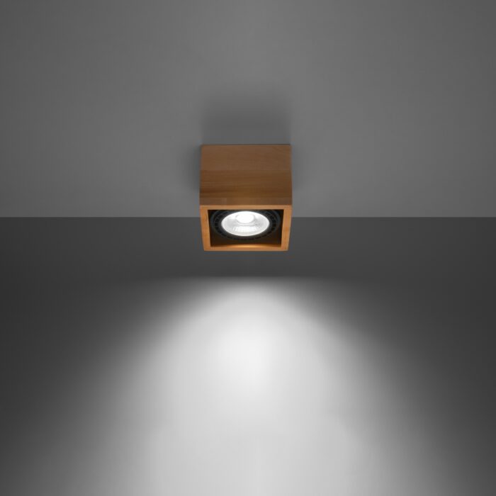 Plafonieră Sollux, colecția Quatro, GU10 1x40W,1x12W LED, 14/14/10 cm, culoare :lemn, natural_SL.0915