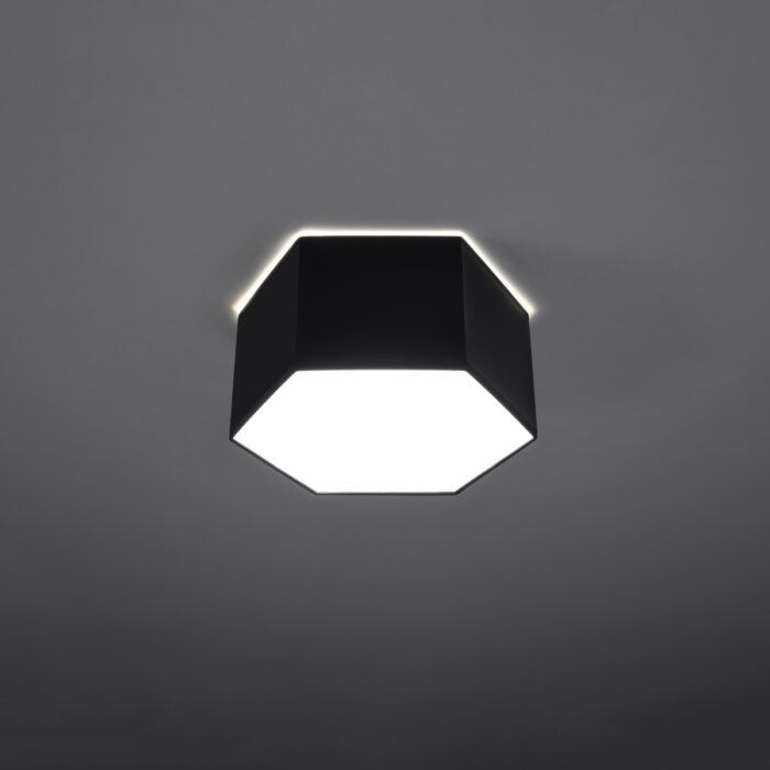 Plafonieră Sollux, colecția Sunde, E27 2x60W,2x15W LED, 30,5/26,5/15,5 cm, culoare :negru_SL.1061