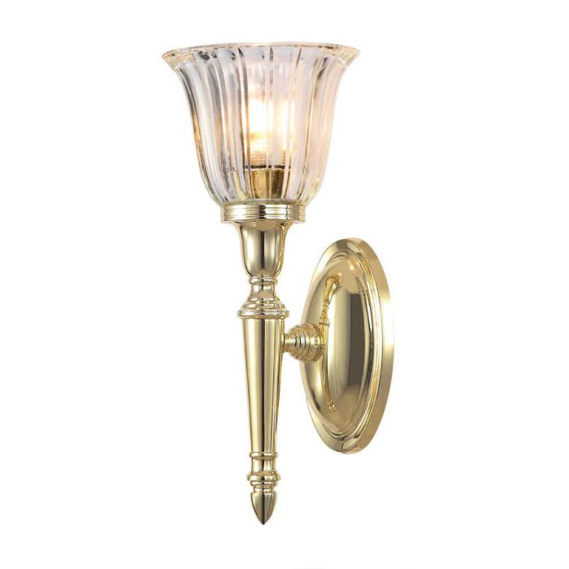 Aplică de Perete, Elstead Lighting, Alamă, 3000k, IP44&" "&BATH-DRYDEN1-PB