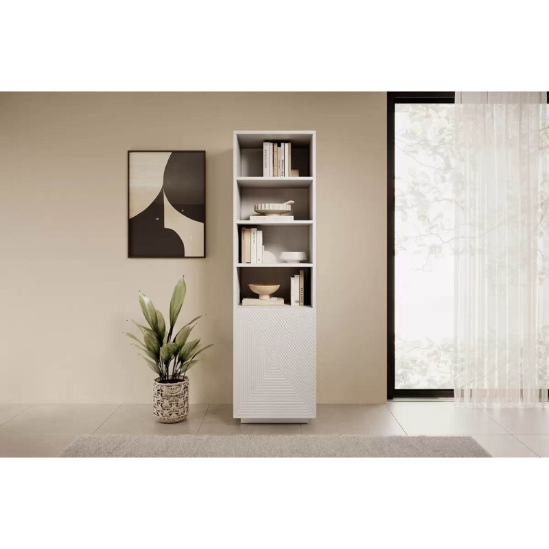 Bibliotecă Alb Mat Asha 50 cm
