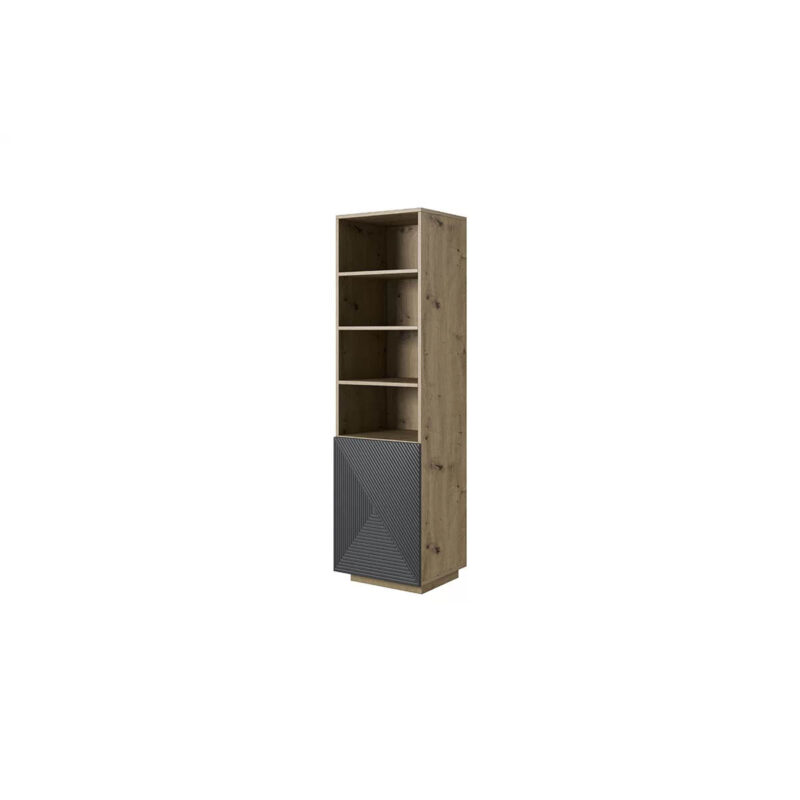 Bibliotecă Asha 50cm, Stejar, Rivier Stone Mat