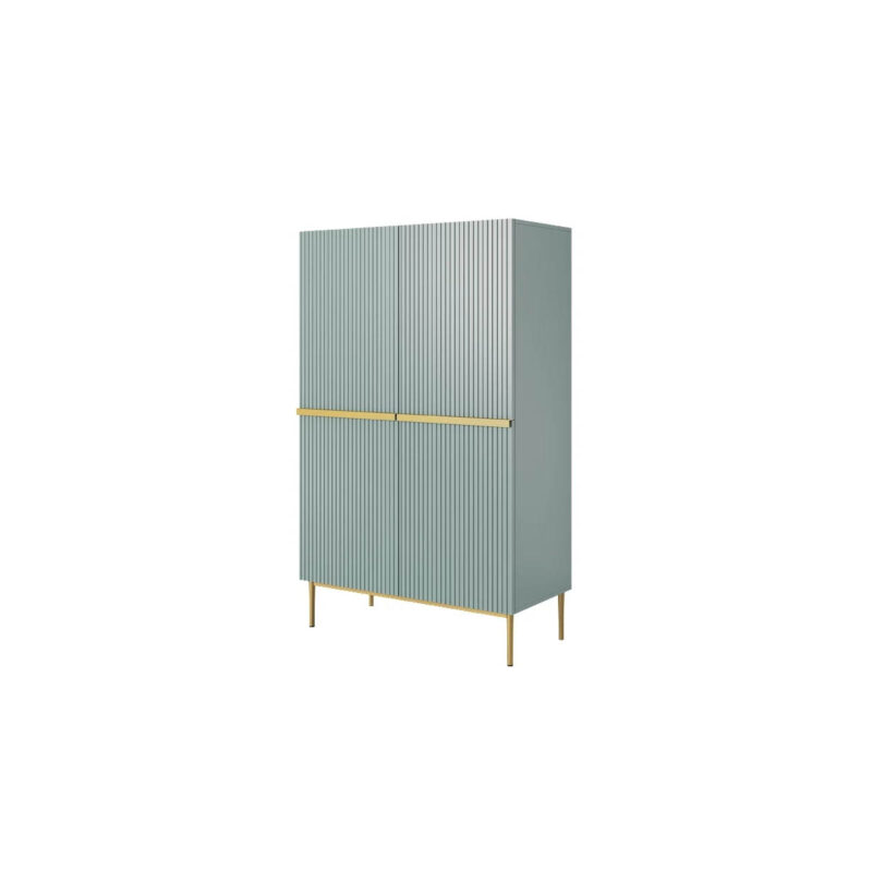Cabinet Nicole -  Verde Mentă, Picioare Aurii