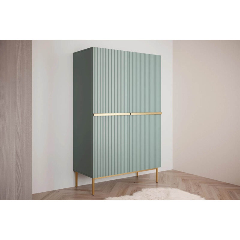 Cabinet Nicole -  Verde Mentă, Picioare Aurii