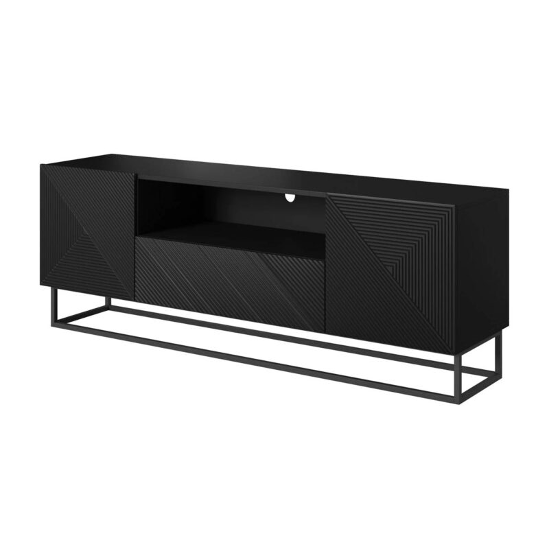 Comodă TV Asha 167 cm, Metal Negru Mat