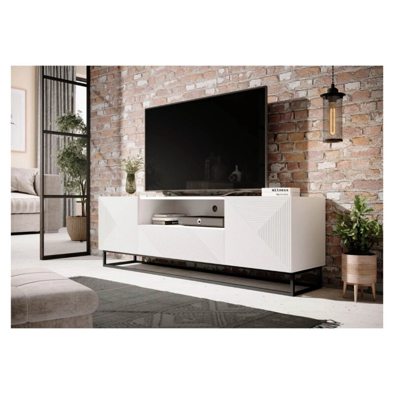 Comodă TV Asha 167cm Metal Alb Mat