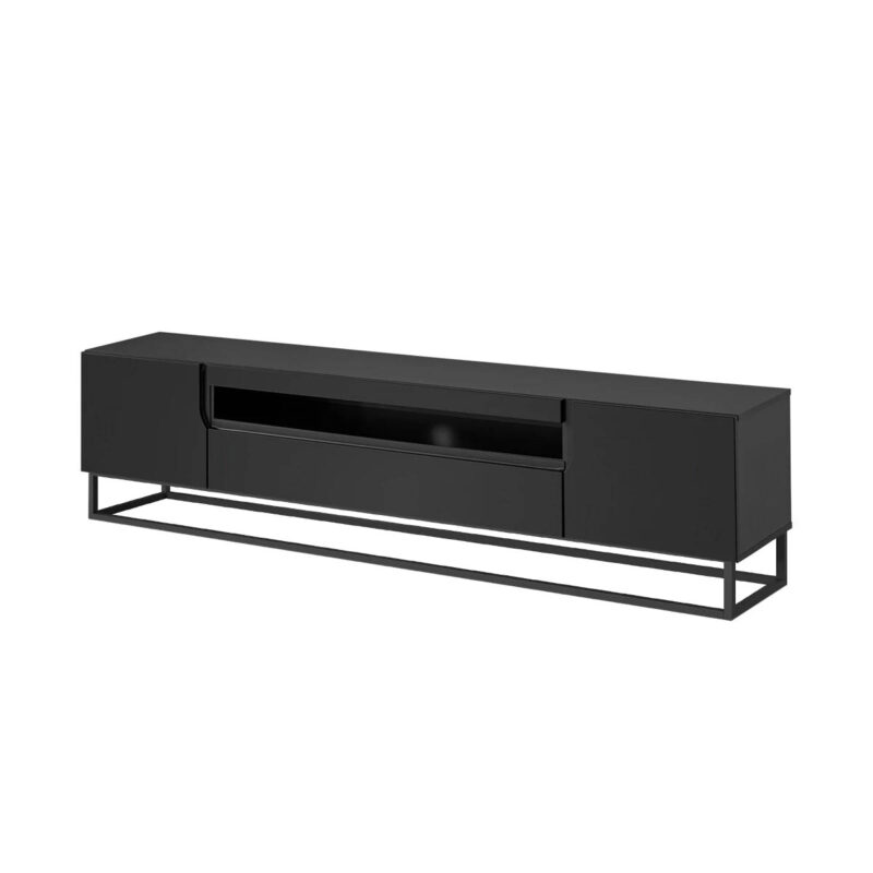 Comodă TV Loftia 200 cm - Bază Metalică Negru Mat